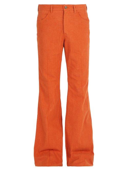 Matchesfashion.com Gucci - Cotton Denim Flared Trousers - Mens - Orange