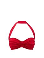 Matchesfashion.com Norma Kamali - Bill Halterneck Ruched Bikini Top - Womens - Red