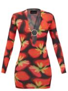 Louisa Ballou - Helios Aura-print Mesh Mini Dress - Womens - Pink Multi