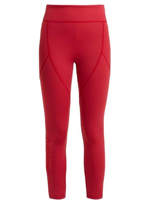 Matchesfashion.com Fendi - Roma Logo Print Leggings - Womens - Red