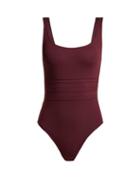 Matchesfashion.com Eres - Les Essentiels Asia Duni Ribbed Swimsuit - Womens - Burgundy