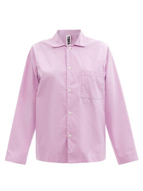 Ladies Lingerie Tekla - Organic-cotton Poplin Pyjama Shirt - Womens - Pink