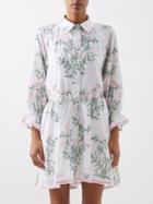 Juliet Dunn - Floral-print Cotton-poplin Shirt Dress - Womens - White Multi
