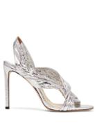Matchesfashion.com Jimmy Choo - Lalia 100 Twisted Leather Slingback Sandals - Womens - Silver