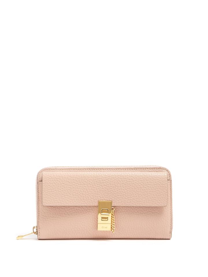 Chloé Drew Zip-around Leather Wallet