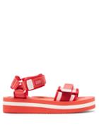 Matchesfashion.com Suicoke - Cel-vpo Velcro-strap Flatform Sandals - Womens - Red