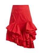 Matchesfashion.com Marques'almeida - Melted Frill Ruffle Skirt - Womens - Red