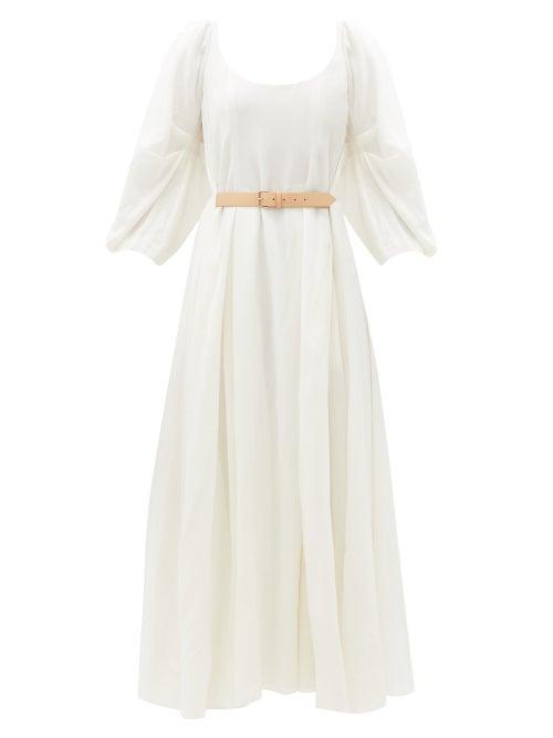 Matchesfashion.com Gabriela Hearst - Willy Scoop-back Wool-blend Dress - Womens - Ivory