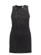 Saint Laurent - Beaded Wool-blend Moir Brocade Mini Dress - Womens - Black