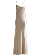 Matchesfashion.com Galvan - Whiteley Silk Satin Gown - Womens - Silver