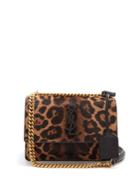 Saint Laurent Sunset Small Leopard-print Calf-hair Bag