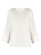 Matchesfashion.com Carl Kapp - Round Neck Cotton Sateen Blouse - Womens - White