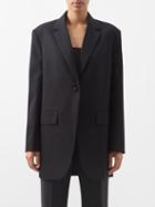 The Row - Obine Oversized Wool Grain De Poudre Jacket - Womens - Black