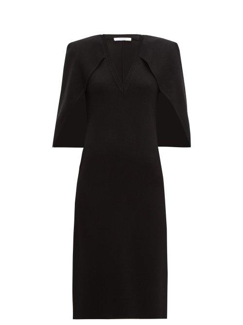Matchesfashion.com Givenchy - Cape Back Crepe Midi Dress - Womens - Black