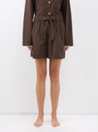 Tekla - Organic-cotton Pyjama Shorts - Womens - Brown
