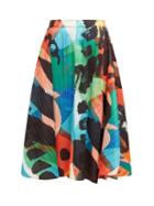 Matchesfashion.com Pleats Please Issey Miyake - Laughing Rope Printed Pleated Midi Skirt - Womens - Green Multi