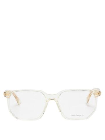 Mens Eyewear Bottega Veneta - Square Acetate Glasses - Mens - Beige