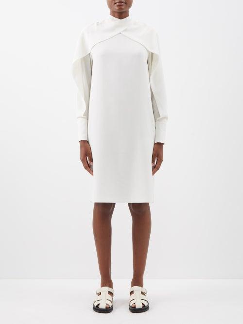 Joseph - Alfreda Cape-sleeve Silk-crepe Shirt Dress - Womens - Ivory