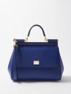 Dolce & Gabbana - Sicily Small Grained-leather Handbag - Womens - Blue