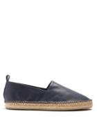 Matchesfashion.com Brunello Cucinelli - Contrast Stitch Leather Espadrilles - Mens - Blue Multi