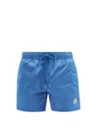 Matchesfashion.com Moncler - Logo-patch Swim Shorts - Mens - Dark Blue