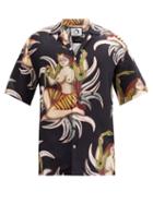 Matchesfashion.com Endless Joy - Snake Goddess-print Poplin Shirt - Mens - Black