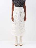 Sea - Anita Broderie-anglaise Cotton-blend Midi Skirt - Womens - Cream