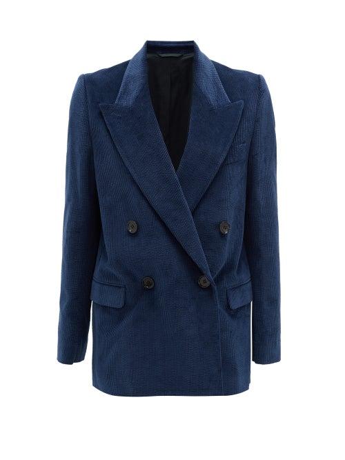 Matchesfashion.com Acne Studios - Janny Double-breasted Corduroy Blazer - Womens - Navy