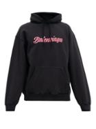 Matchesfashion.com Balenciaga - Logo Print Cotton Hooded Sweatshirt - Mens - Black Pink