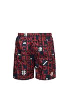 Matchesfashion.com 2 Moncler 1952 - Logo Printed Swim Shorts - Mens - White Multi