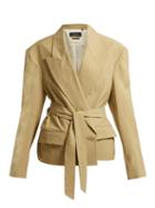 Matchesfashion.com Isabel Marant - Riller Peak Lapel Linen Blend Jacket - Womens - Khaki