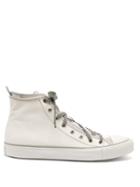Matchesfashion.com Lanvin - High Top Canvas And Velvet Trainers - Mens - White