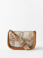 Jw Anderson - Bumper Leather-trim Logo-canvas Cross-body Bag - Womens - Beige Multi