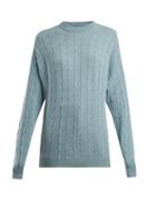 Matchesfashion.com Connolly - Clarke Cable Knit Cashmere Sweater - Womens - Light Blue