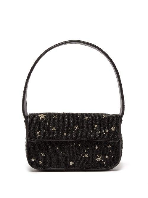 Staud - Tommy Beaded Shoulder Bag - Womens - Black