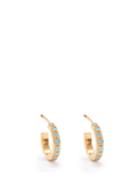 Hermina Athens - Turquoise & Gold-vermeil Hoop Earrings - Womens - Blue