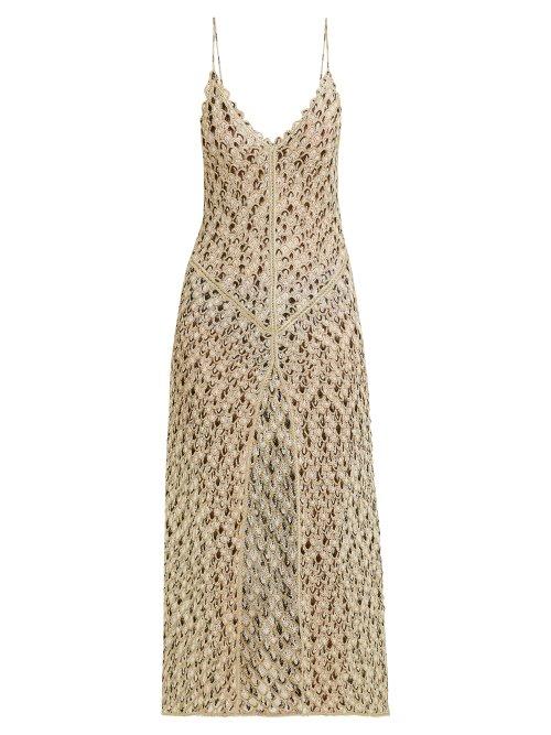 Matchesfashion.com Missoni Mare - Fishscale Lace Knitted Maxi Dress - Womens - Multi