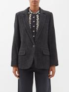 Isabel Marant Toile - Charlyne Check Wool-tweed Jacket - Womens - Dark Grey