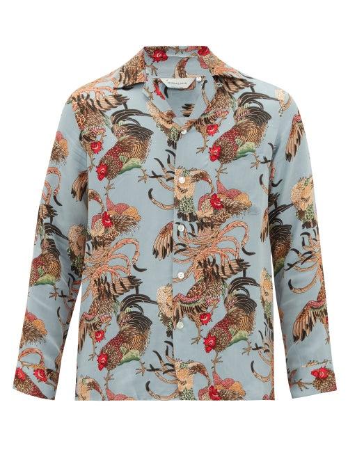 Matchesfashion.com Nipoaloha - Gamecock Printed Shirt - Mens - Blue Multi
