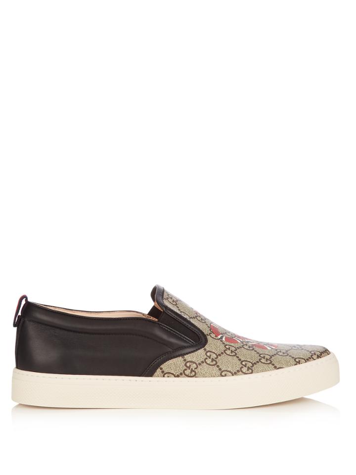 Gucci Gg Supreme Snake-print Low-top Trainers