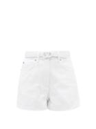 Ladies Rtw Valentino - Belted Denim Shorts - Womens - White