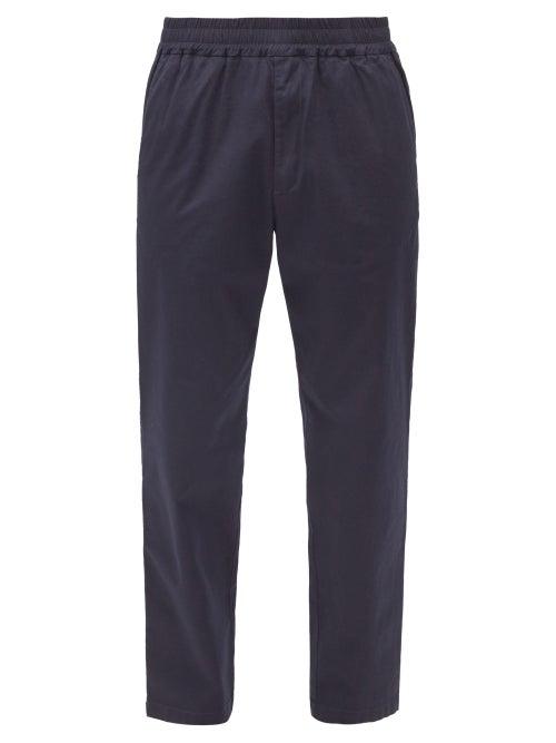 Matchesfashion.com Barena Venezia - Bragola Elasticated-waist Cotton-blend Trousers - Mens - Navy