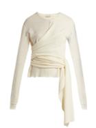 Matchesfashion.com Lemaire - Wool Blend Wrap Top - Womens - Ivory