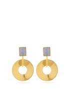 Matchesfashion.com Lizzie Fortunato - Promenade Hour Angelite & Gold-plated Earrings - Womens - Gold