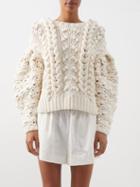 Ulla Johnson - Colette Puff-sleeve Chunky-knit Sweater - Womens - Cream
