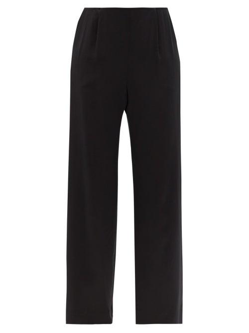 Matchesfashion.com La Collection - Calypso Silk-charmeuse Wide-leg Trousers - Womens - Black