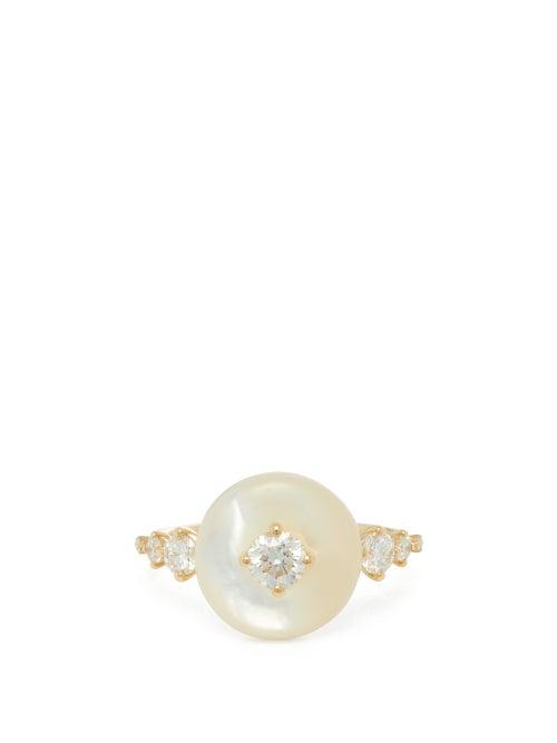 Matchesfashion.com Fernando Jorge - Orbit 18kt Gold, Pearl & Diamond Ring - Womens - Pearl