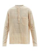 Matchesfashion.com 11.11 / Eleven Eleven - Grandad-collar Cotton-khadi Shirt - Mens - Ecru