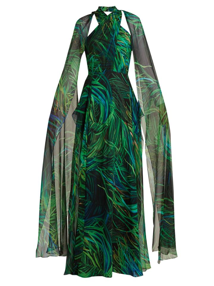 Elie Saab Twisted-neck Silk-georgette Gown
