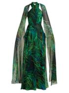 Elie Saab Twisted-neck Silk-georgette Gown